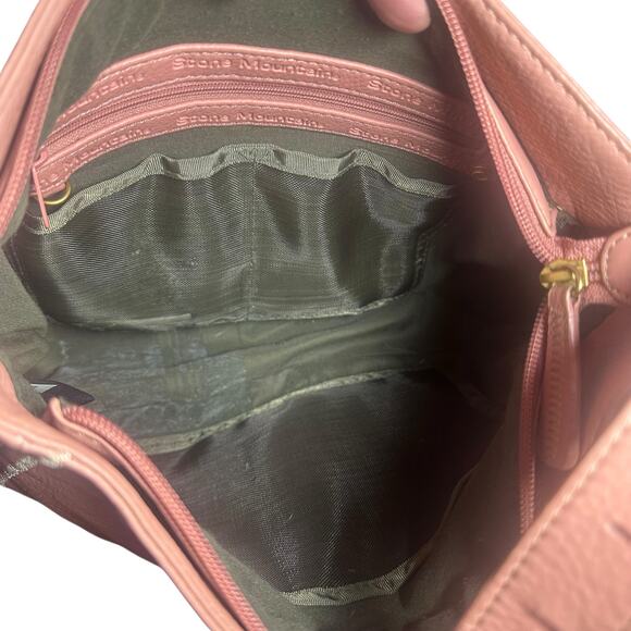 Stone Mountain Pink Leather Shoulder Bag Hobo Purse with Pockets - Picture 15 of 15